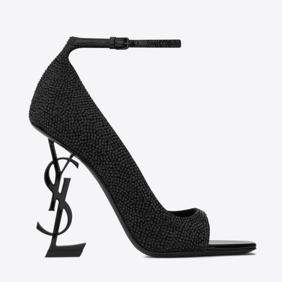 OPYUM OPEN-TOE PUMPS IN SUEDE AND RHINESTONES - Picture 1 of 5